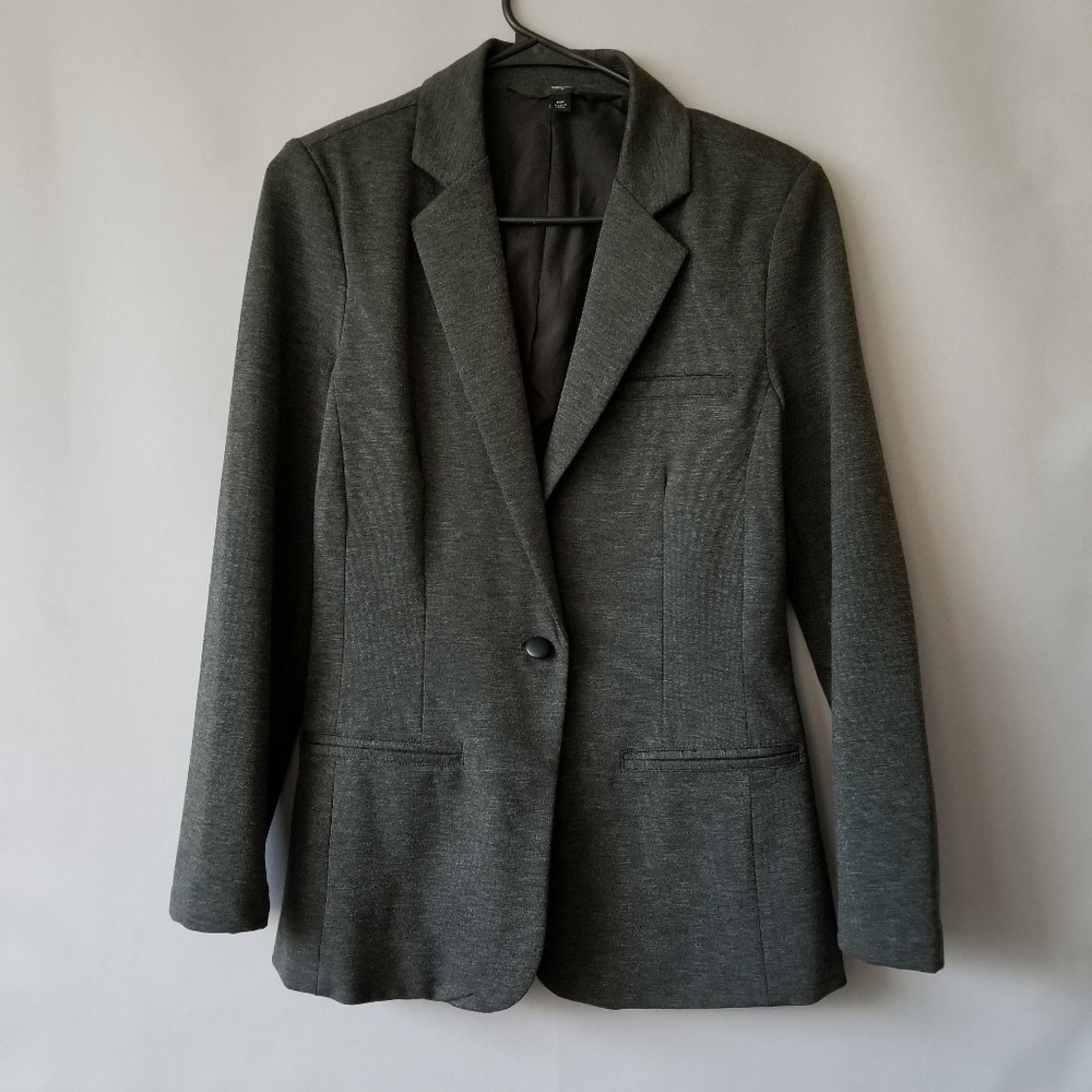 MOSSIMO  DARK GRAY 1 BUTTON SHOULDER PADS BLAZER